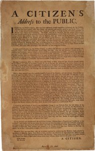 Občanský projev k veřejnosti o podpoře královských vojsk, 18. prosince 1769 od American School