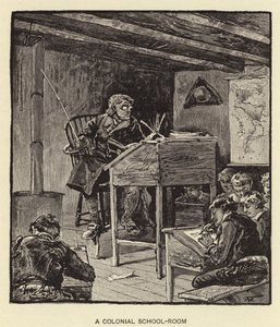Koloniální školní třída (litografie) od American School