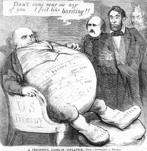 Děsivý případ inflace, cca 1863 od American School