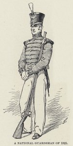 Národní gardista z roku 1825 (litho) od American School