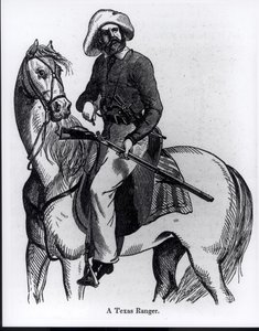 Texaský ranger, ilustrace z knihy "Pictorial History of Mexico and the Mexican War" od Johna Frosta, 1848. od American School