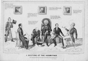 Setkání v Ermitáži, publikoval H R Robinson, New York a Washington, c.1842-43 od American School