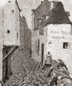 Ulice ve staré Paříži v 19. století, z 