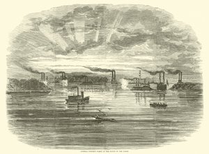 Flotila admirála Porterse u ústí Yazoo, prosinec 1862 od American School