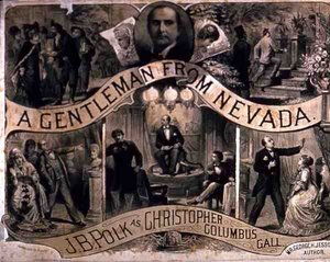 Reklama na hru George H. Jessopa "Gentleman z Nevady" (rytina) od American School