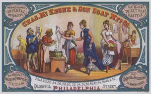 Reklama pro Charles McKeone & Son Soap Manufacturing Company, Philadelphia, Pennsylvania, USA (barevné lito) od American School