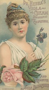 Reklama na krém Dr. Hebras Viola, cca 1897 od American School