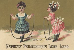 Reklama na Napheys Philadelphia Leaf Lard, cca 1880