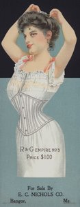 Reklama na dámské korzety R & G (chromolitho) od American School