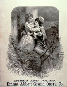 Reklama na Romeo a Julii, v hlavní roli Emma Abbott, Grand Opera Company od American School