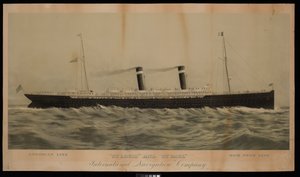 American Line St Louis and St Paul Red Star Line International Navigation Company (chromolitografie) od American School