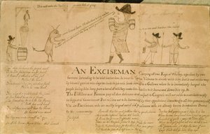 Exciseman, cca 1790 (nákres) od American School