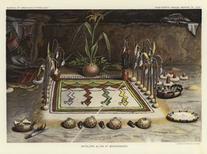 Antilopí oltář v Mishongnovi (barevná litografie) od American School