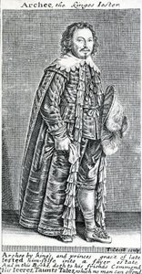 Archee, královský šašek, portrét Archibalda Armstronga, od Thomase Cecilla, 1639-1640 od American School