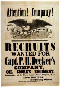 Pozornost! Company!, nábor pro newyorskou 156. pěchotu, 1862 od American School