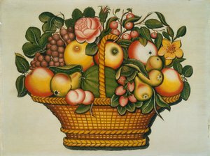 Košík ovoce s květinami, c.1830 od American School