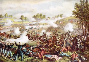 Bitva u Bull Runu, 21. července 1861, vydáno 1889 od American School