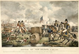 Bitva o New Orleans, hospoda. 1840 (barevné lito) od American School