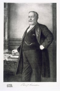 Benjamin Harrison (1833-1901), 23. prezident Spojených států amerických, hospoda. 1901 (hlubotisk) od American School