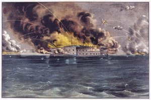 Bombardování Fort Sumter, Charleston Harbor, 12. a 13. dubna 1861, hospoda. 1861 od American School
