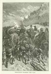 Bonaparte překračující Alpy od American School