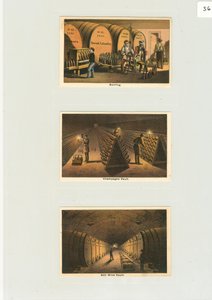 „Plnění“ a trezor na šampaňské, obchodní karty pro vinařství, kolem roku 1876 (barva litho) od American School