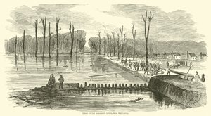 Průlom v Mississippi Levee, poblíž kanálu, březen 1863 od American School