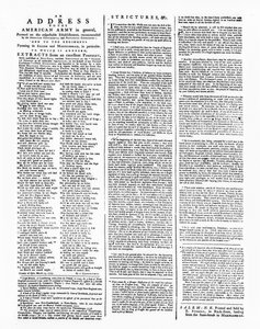 Broadside s adresou k americké armádě, Salem, 1775 (tisk) od American School