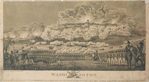 Vypálení Washingtonu Brity, 24. srpna 1814, vydal I. Ryland od American School