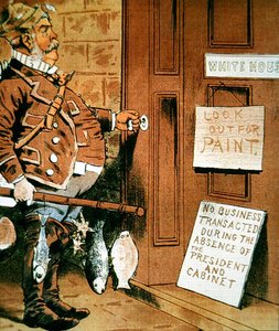Karikatura prezidenta Chestera A. Arthura z časopisu 