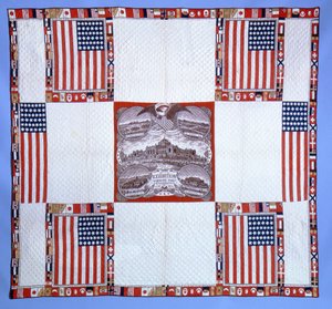 Centennial quilt, Massachusetts, 1876 (bavlna) od American School