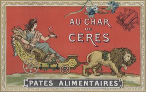 Ceres na voze taženém lvy (barevná litografie) od American School