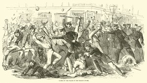 Obvinění z policie na Tribune Office, červenec 1863 od American School