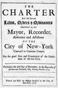 Charta města New York, 1719 (tisk) od American School