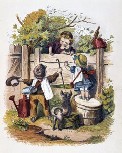 Dětské setkání v „“ Schnick, schnack, drobnosti pro nejmenší“, dětské hry. vyd. Londýn – Georges Ronthedge a synové. New York, Široká cesta Ludgate n.d. C. 1890. od American School
