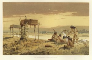 Chippewa pohřeb na lešení od American School