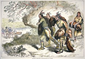 Colonial Fur Traders (barevná rytina) od American School