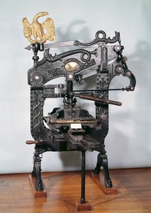 Tiskařský lis Columbia, vyrobený Clymer a Dixon, 1837 (železo) (viz také 260944) od American School