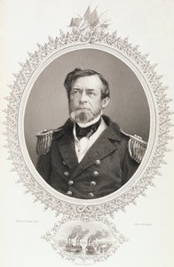 Komodor Andrew Hull Foote, z knihy "The History of the United States", svazek II, autor Charles Mackay, podle fotografie vyryl G. Stodart. od American School