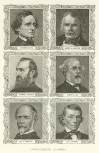 Confederate Leaders, Jefferson Davis, Albert S Johnston, Thomas J Jackson, Robert E Lee, Joseph E Johnston, AH Stephens od American School