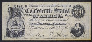 Konfederační papírové peníze (litho) od American School