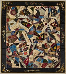 Crazy Quilt, cca 1875-1900 (hedvábí, brokát a samet) od American School