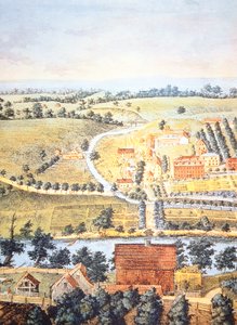 Obdělávaná zemědělská půda v Pensylvánii v roce 1750 (barevné lito) od American School