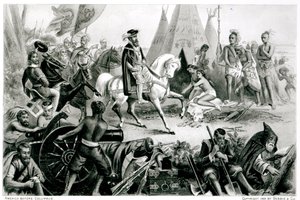 De Soto Objevování Mississippi, 21. května 1541, z „Americký kontinent a jeho obyvatelé před jeho objevením Kolumbem“, od Anne C. Cadyové, 1893 od American School