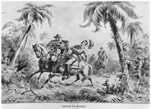 Smrt Antonia Macea (1845-96), ilustrace z knihy Murata Halsteada The Story of Cuba, vydané v roce 1898. od American School