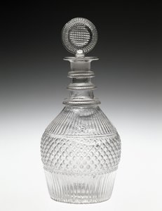 Dekantér a zátka, c. 1820-1840 (bezolovnaté sklo) od American School