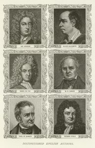 Významní angličtí autoři, Joseph Addison, Oliver Goldsmith, Daniel de Foe, WS Landor, Thomas De Quincey, Richard Steele od American School