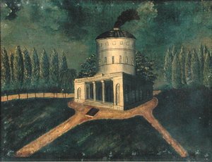 Fairmount Waterworks, cca 1838 (olej na plátně) od American School