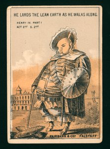 Falstaff ze Shakespearova Jindřicha IV., část 1 (barevná litografie) od American School