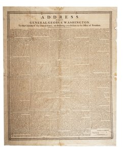 Projev na rozloučenou zesnulého generála George Washingtona, 17. září 1796
